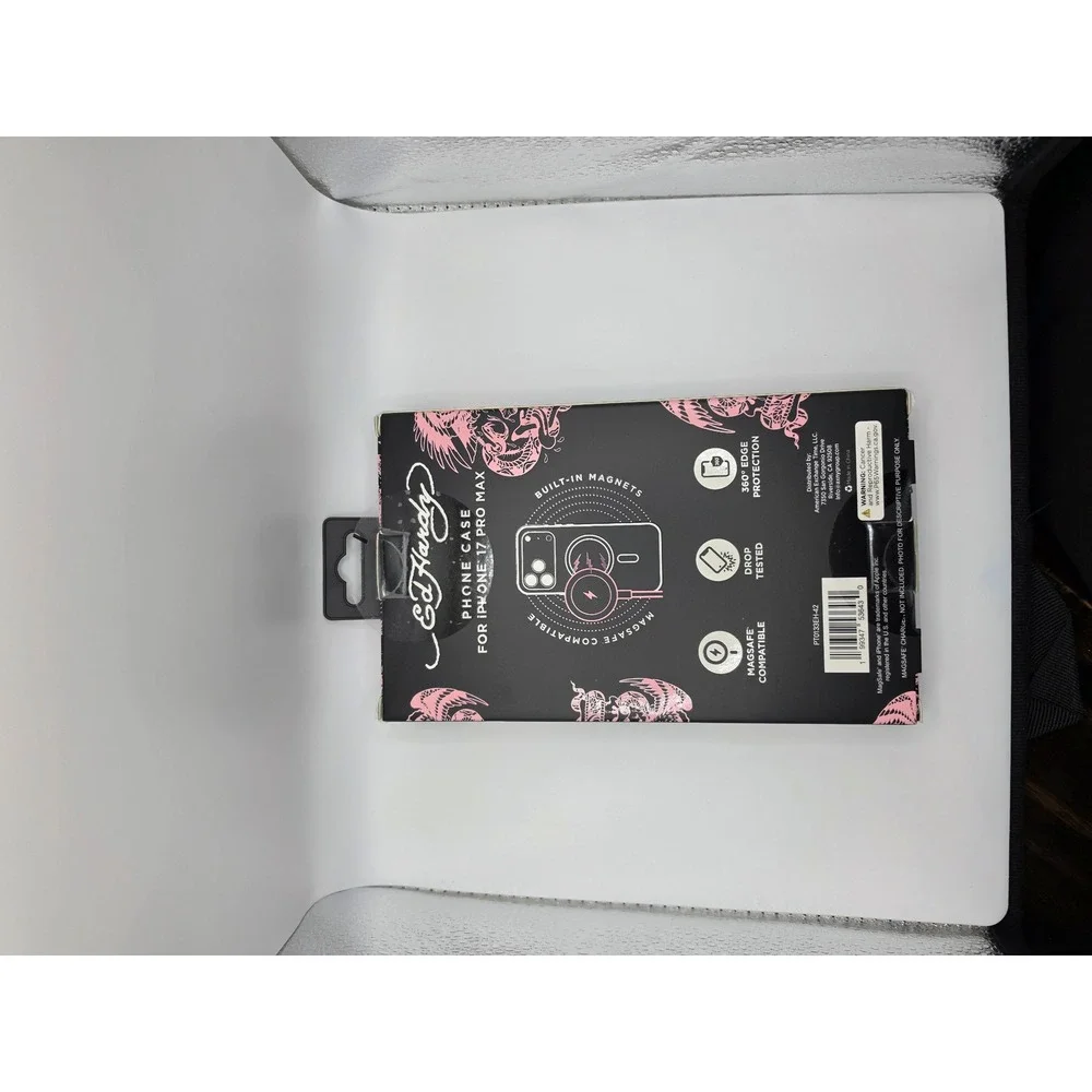Ed Hardy iPhone 17 Pro Max MagSafe Case Pink Tattoo Skull New